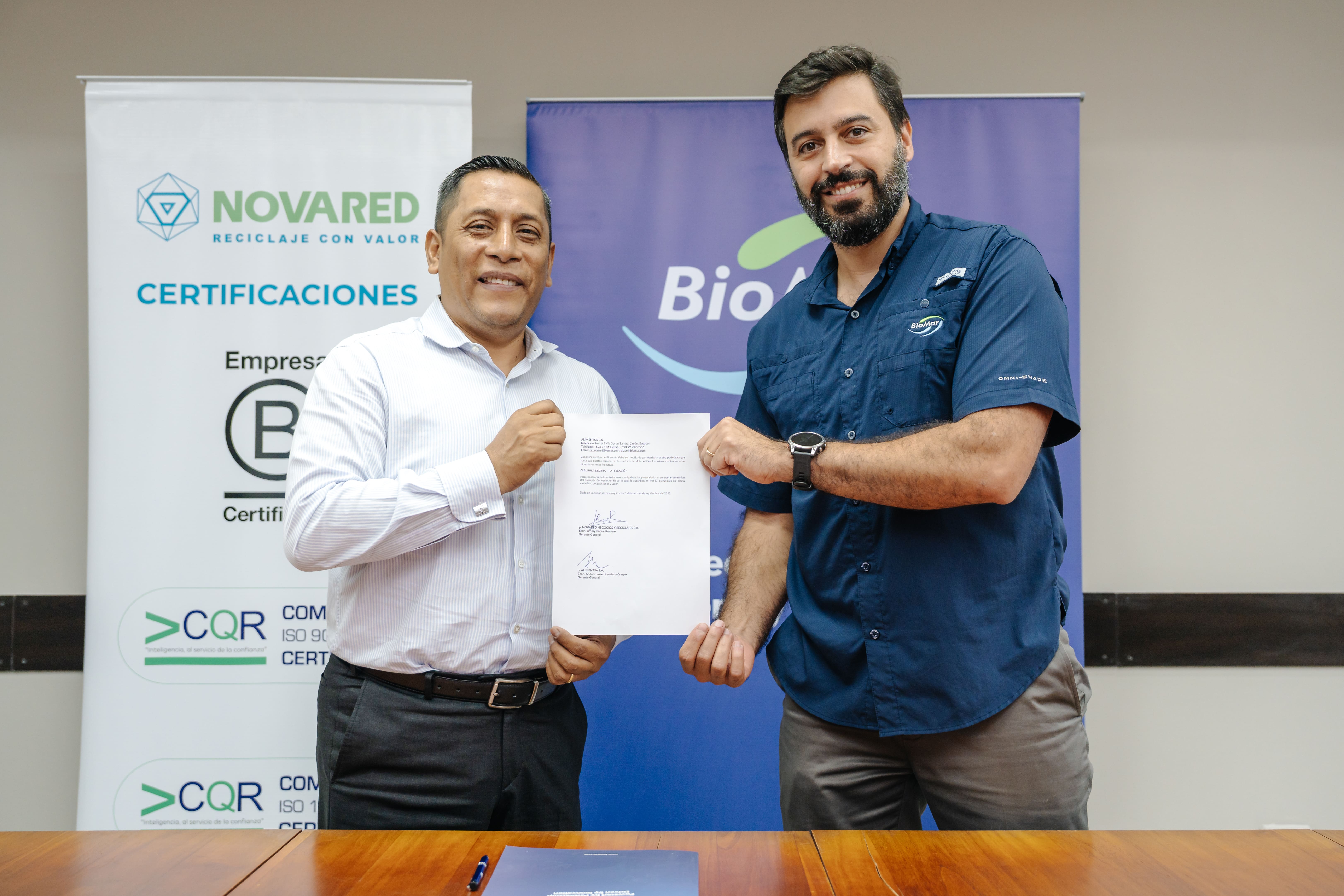 BioMar y Novared se unen en alianza estratégica para implementar iniciativas sostenibles y consolidar un modelo de reciclaje 100% circular